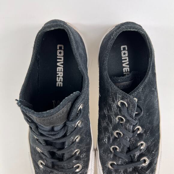 Converse all star chuck Taylor shoes women’s size 6 black white metallic cheetah - Picture 11 of 12
